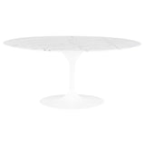 Echo Oval Dining Table - White Marble Small