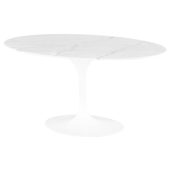 Echo Oval Dining Table - White Marble Large