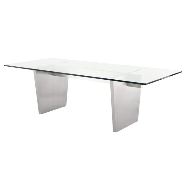 Aiden Glass Dining Table - Silver