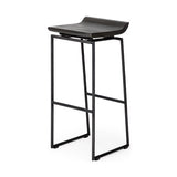 Givens Wood Seat Bar Stool - Black Wood / Black Metal