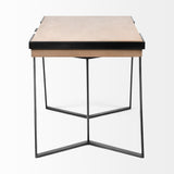 Steinbeck Light Brown Wooden Iron Frame Office Desk