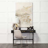 Vince Black Metal With Gold Accents 3 Drawer Office Desk