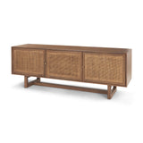 Grier Medium Brown Wood With Cane Media Console