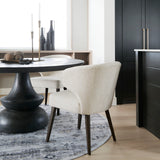 Niles Cream Fabric Seat w/ Dark Brown Wooden Legs Wingback Dining Chair