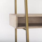 Cordell Light Brown Wood With Gold Metal Office Desk