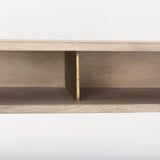 Cordell Light Brown Wood With Gold Metal Office Desk