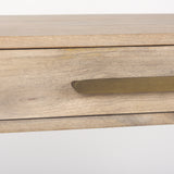 Cordell Light Brown Wood With Gold Metal Office Desk