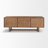 Grier Medium Brown Wood With Cane Media Console