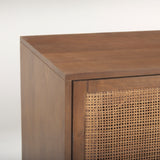 Grier Medium Brown Wood With Cane Media Console