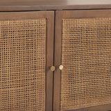 Grier Medium Brown Wood With Cane Media Console