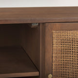 Grier Medium Brown Wood With Cane Media Console