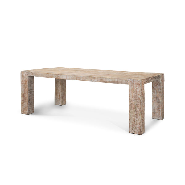 McArthur 84" Whitewash Reclaimed Wood Dining Table  84.0L x 42.5W x 30.0H