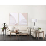 Cleaver Set Of 2 Round Brown Solid Wood Nesting Coffee Tables