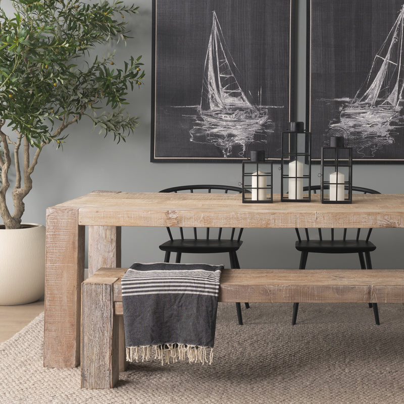 McArthur 84" Whitewash Reclaimed Wood Dining Table  84.0L x 42.5W x 30.0H