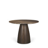 Allyson 42" Round Marble Dining Table - Cappuccino Marble