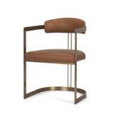 Hollyfield Leather Contract-Grade Dining Chair - Brown Leather