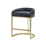 Hollyfield Leather Seat Counter Stool - Black