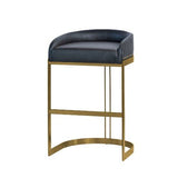 Hollyfield Leather Seat Commercial-Grade Bar Stool - Charcoal Brown