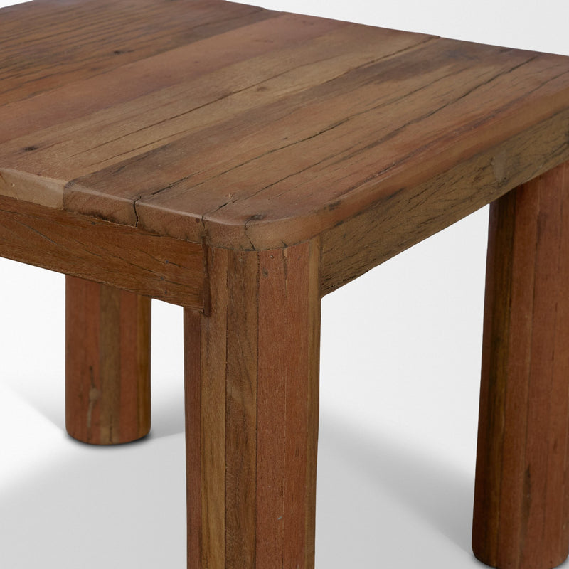 Hewitt Square Smooth Reclaimed Wood Side Table – MYHome Furniture