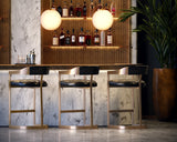 Beaumont Barstool - Antique Brass - Cantina Black