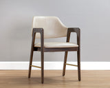 Milton Dining Armchair - Smoke Acacia - Bravo Cream