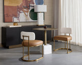 Larissa Dining Chair - Napa Cognac / Rhea Light Barley