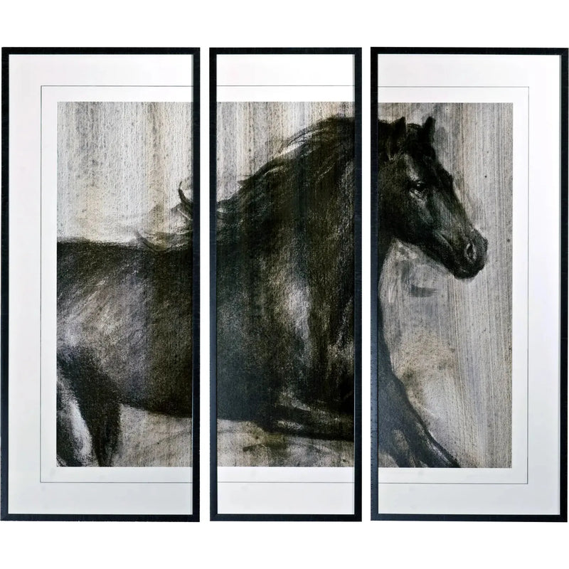 DYNAMIC STALLION I Triptych