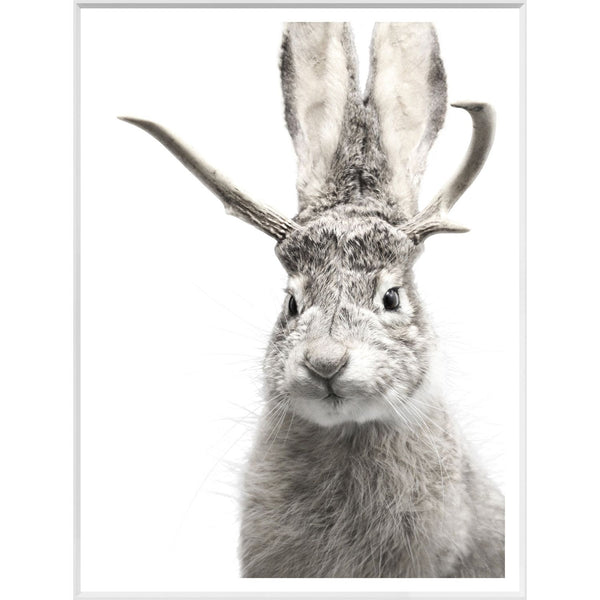 Jackalope White - Framed Large