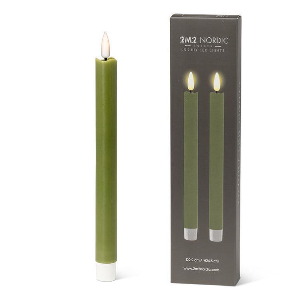 Luxelite Taper Candle Set Of 2 - Green