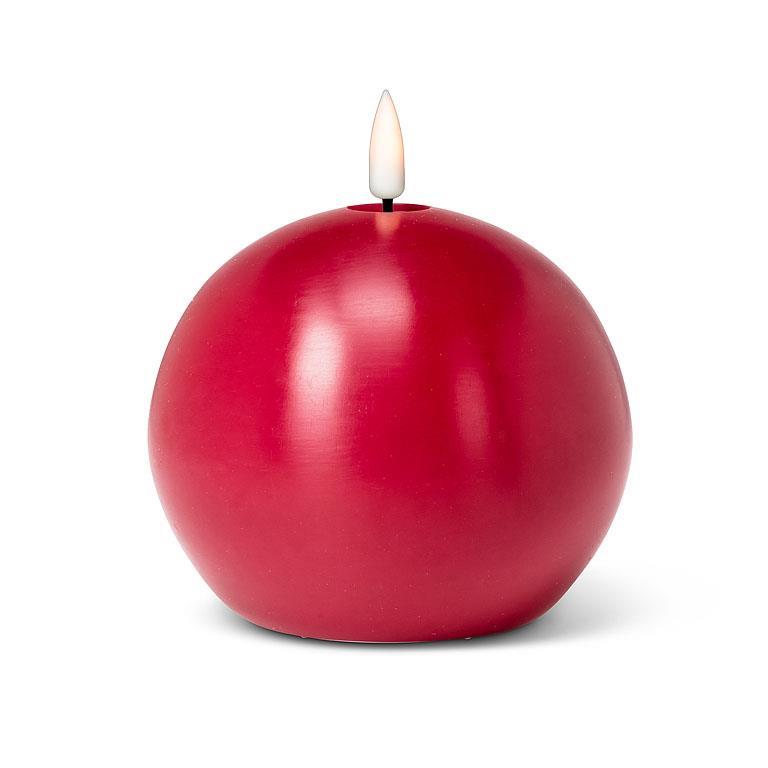 Luxelite LED 4" Ball Candle - Red