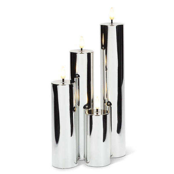 Medium - Silver LED Miralite Candle