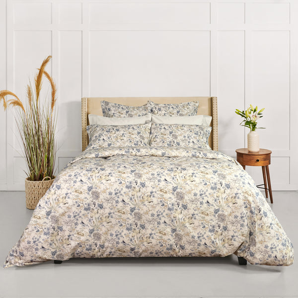 Blue Bird Duvet and Shams - King