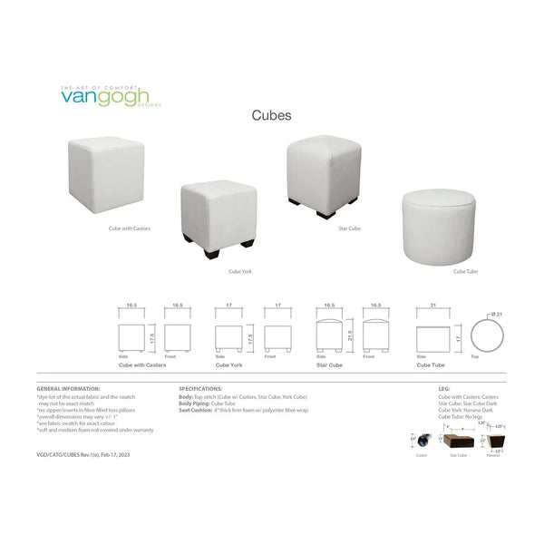 Cube With Casters Ottoman