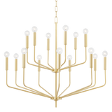 Bailey 15 Lt Chandelier - Aged Brass