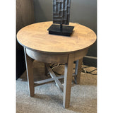 Clearance - Demi Lune Round End Table w/ Wood Top