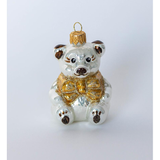 Holiday - Glass Christmas Ornament, Teddy Bear