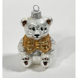Holiday - Glass Christmas Ornament, Teddy Bear