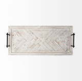 Alfred Wooden Herringbone Rectangular Tray