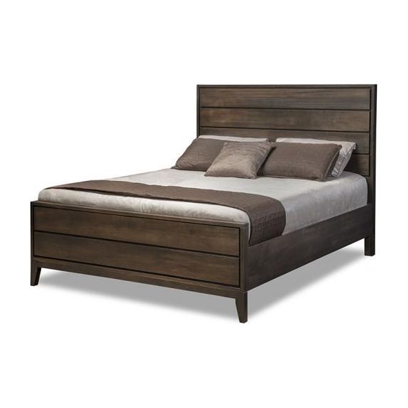 Belmont Queen Bed with Wood Headboard  Low Wood Footboard