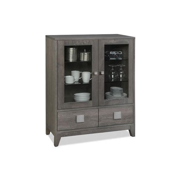 Belmont Display Cabinet with 2/Glass Doors & 2/Drawers & 2/Glass Adjust Shelf