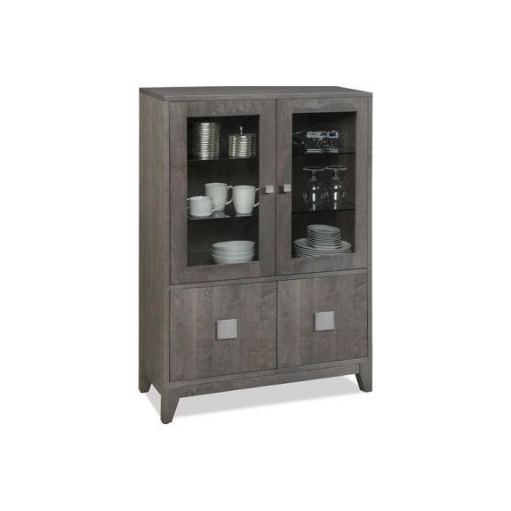 Belmont Display Cabinet with 2/Glass Doors & 2/Wood Doors & 2/Glass Adjust Shelf & 1/Wood Adjust Shelf