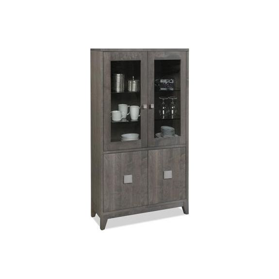 Belmont Display Cabinet with 2/Glass Doors & 2/Wood Doors & 2/Glass Adjust Shelf & 1/Wood Adjust Shelf