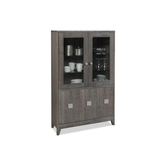 Belmont Display Cabinet with 2/Glass Doors & 3/Wood Doors & 2/Glass Fixed Shelves & 2/Wood Adjust Shelf