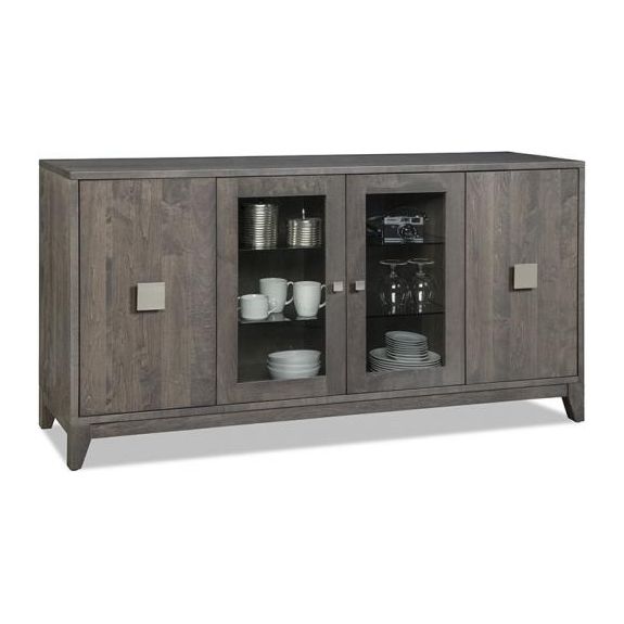 Belmont Sideboard w/2 Wood Doors Outside, 2/Glass Doors Middle, 2/Wood & 2/Glass Adjust Shelves