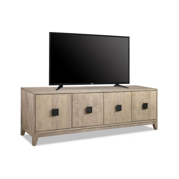 Belmont 4 Door HDTV Cabinet with 2 Compartments with 1 Adjust. Shelf Each