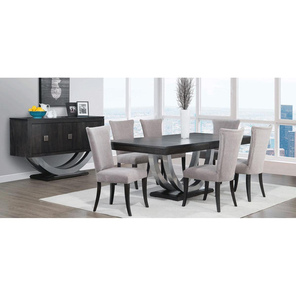 Contempo Metal Curve Pedestal Dining Table