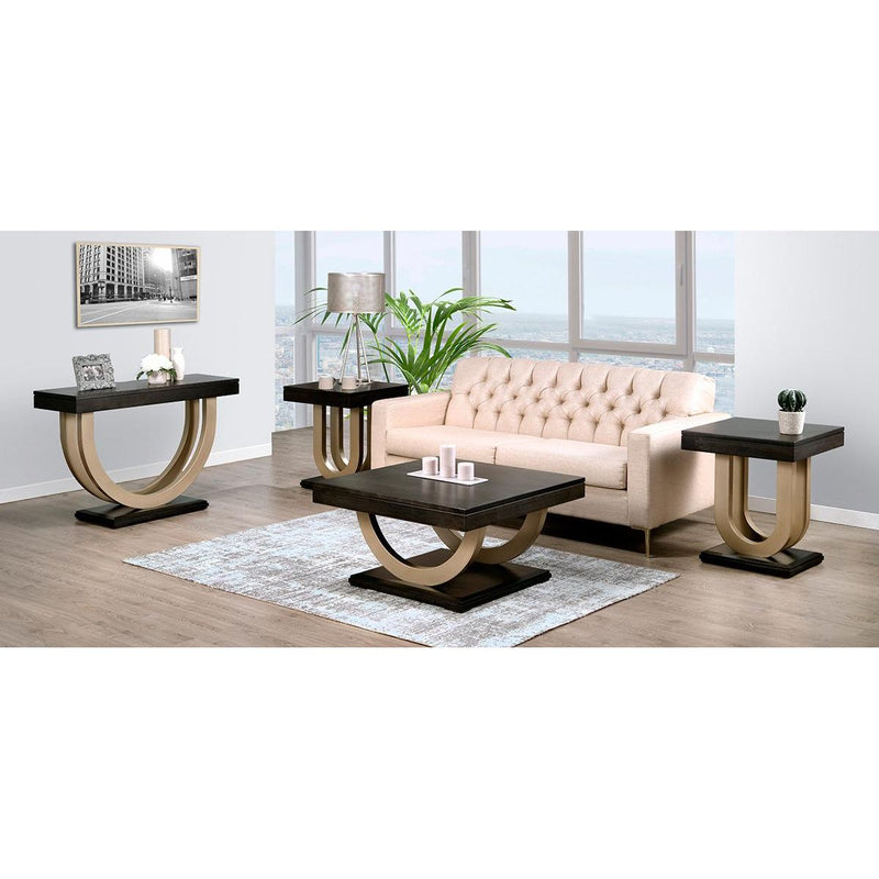 Contempo Coffee Table w/Metal Curves
