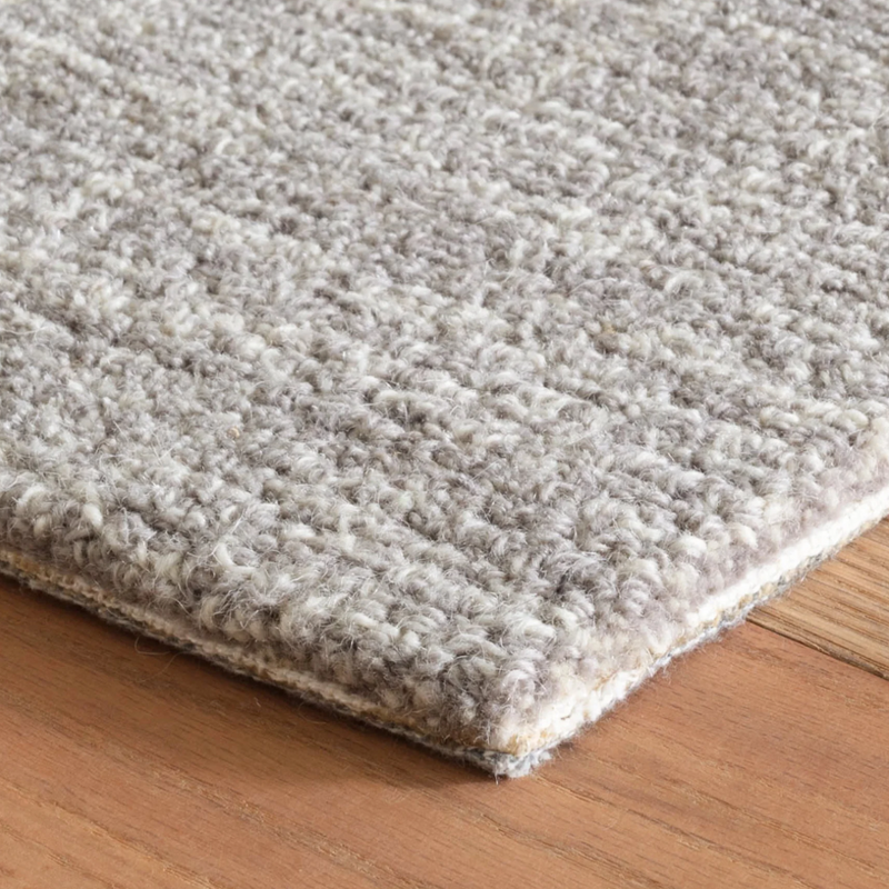 Crosshatch Dove Grey Wool Rug