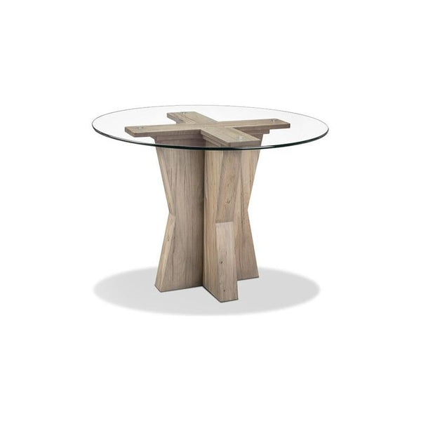 Jasper Single Pedestal Round Glass Top Dining Table