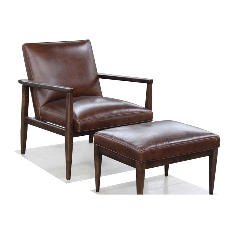 Quincy Chair & Ottoman - Leather